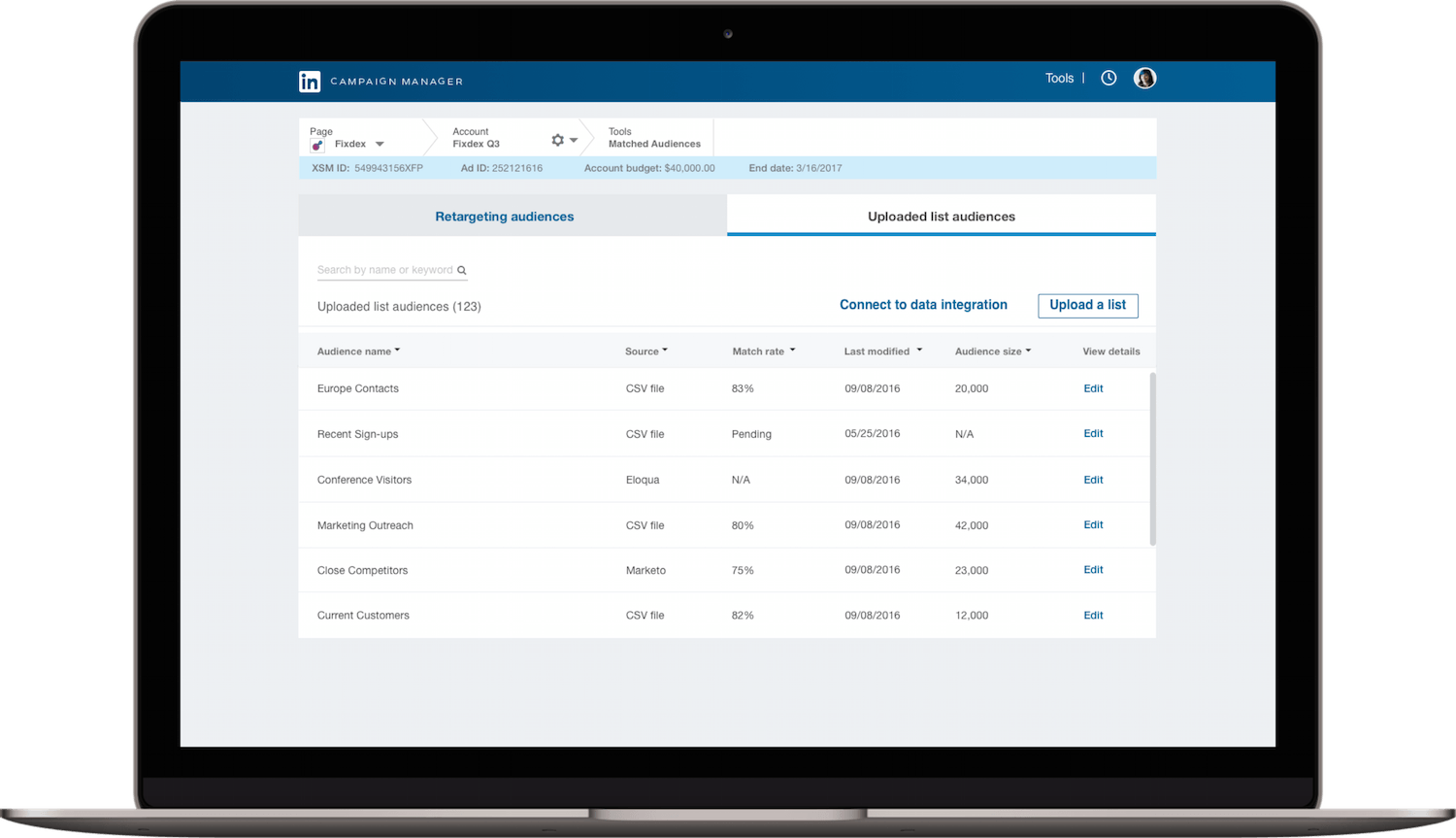 LinkedIn Matched Audiences integrations