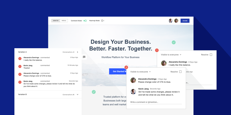 Instapage landing page collaboration