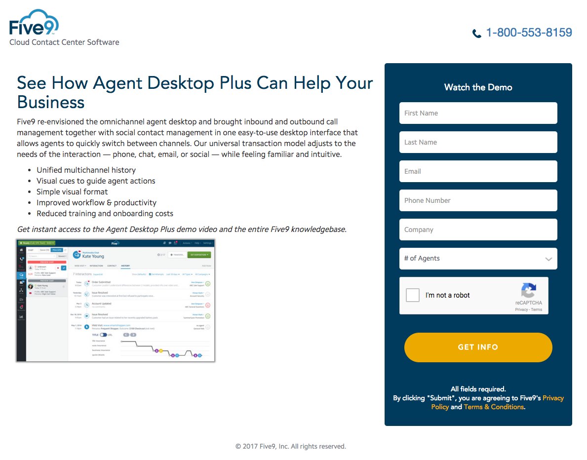 content examples demo post-click landing page