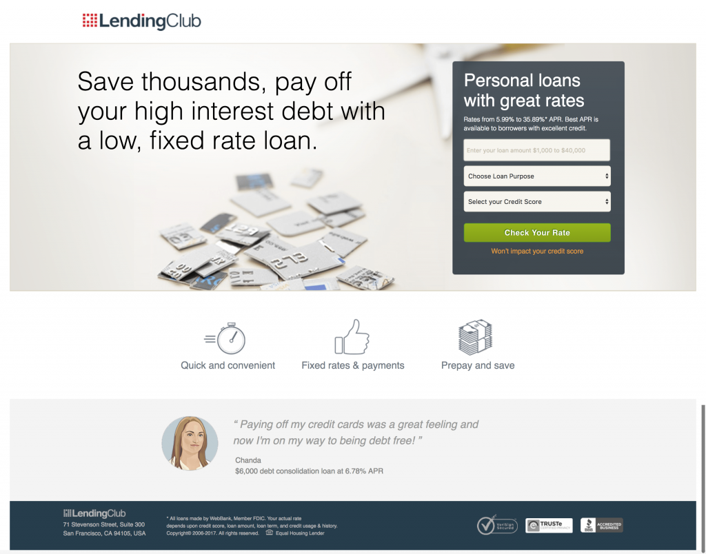 Examples of How Lending Club Is Disrupting Traditional Investing with the  Help of Landing Pages