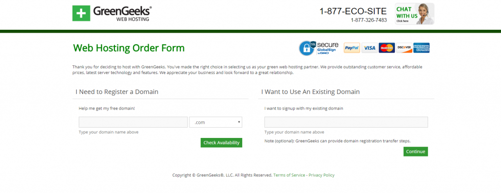 multi step form example GreenGeeks 2