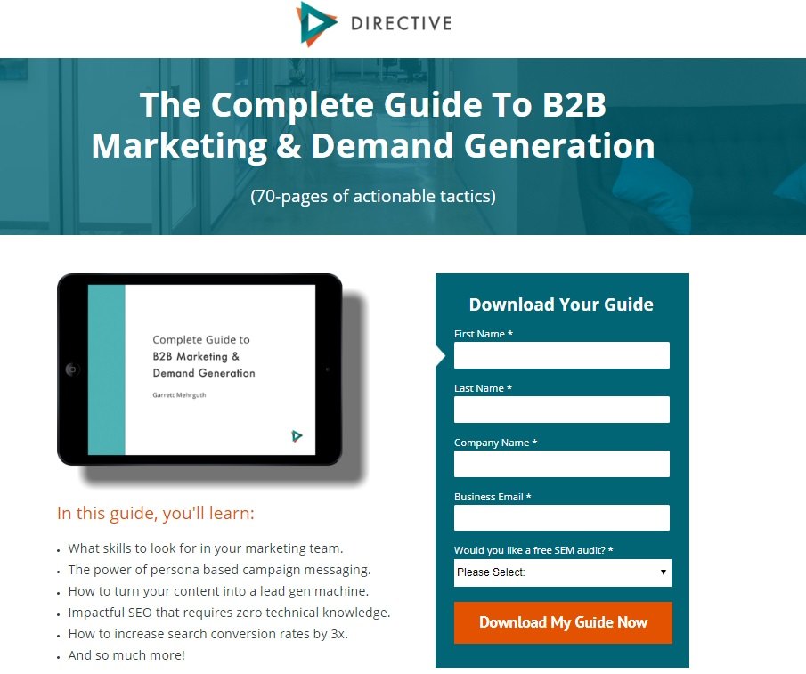 Fogg behavior model Directive post-click landing page