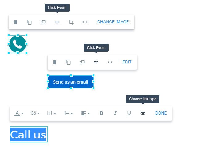 post-click landing page product click to call
