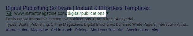 display URL path fields