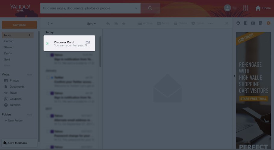Yahoo ads mail Discover
