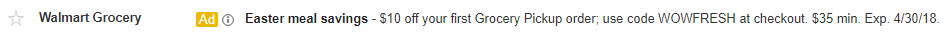Gmail ads examples Walmart collapsed