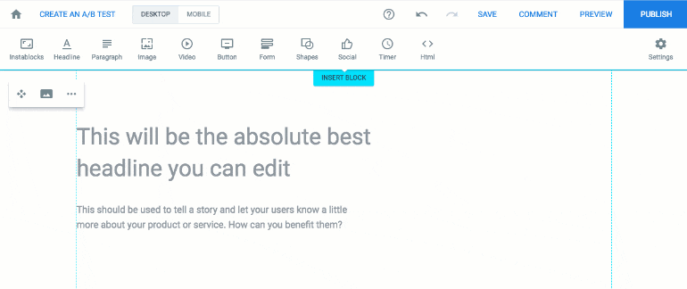 post-click landing page product Google Fonts