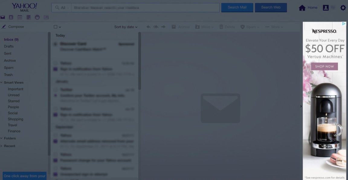 Yahoo ads mail Nespresso banner