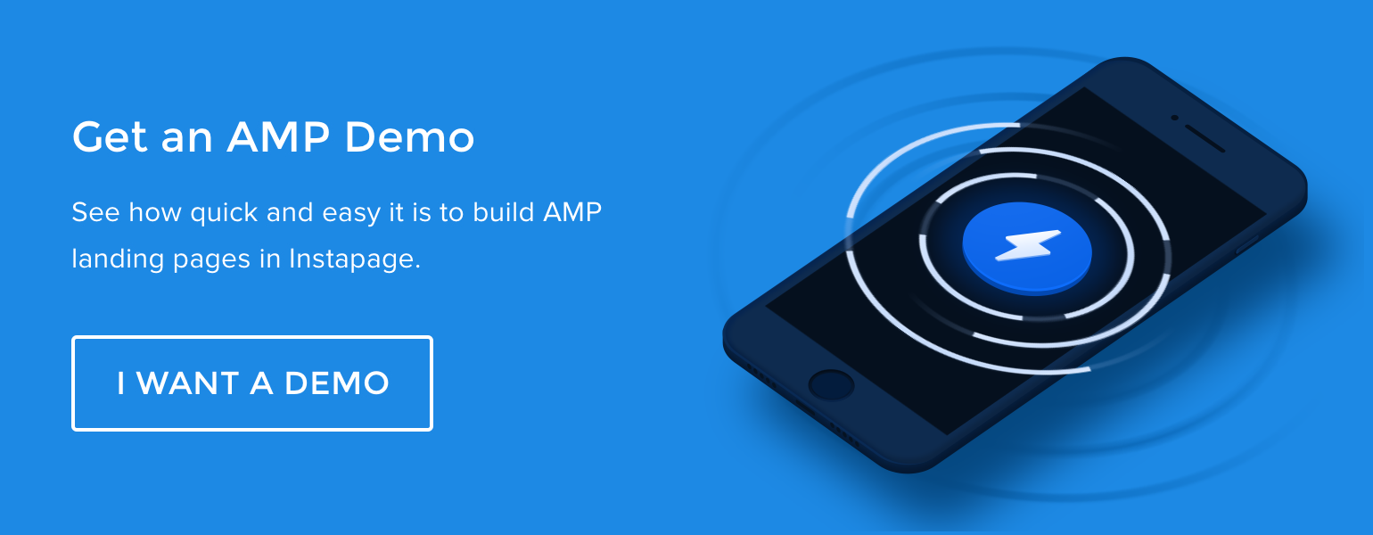 AMP post-click landing pages demo Instapage
