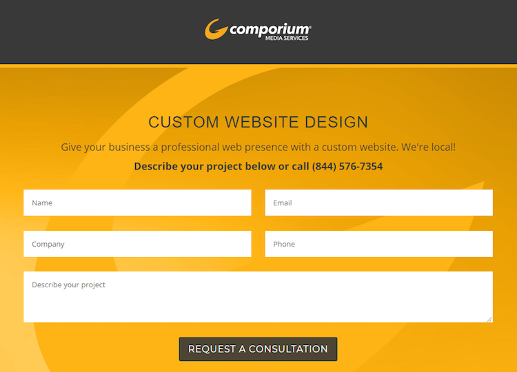 post-click landing page Wireframe No Navigation