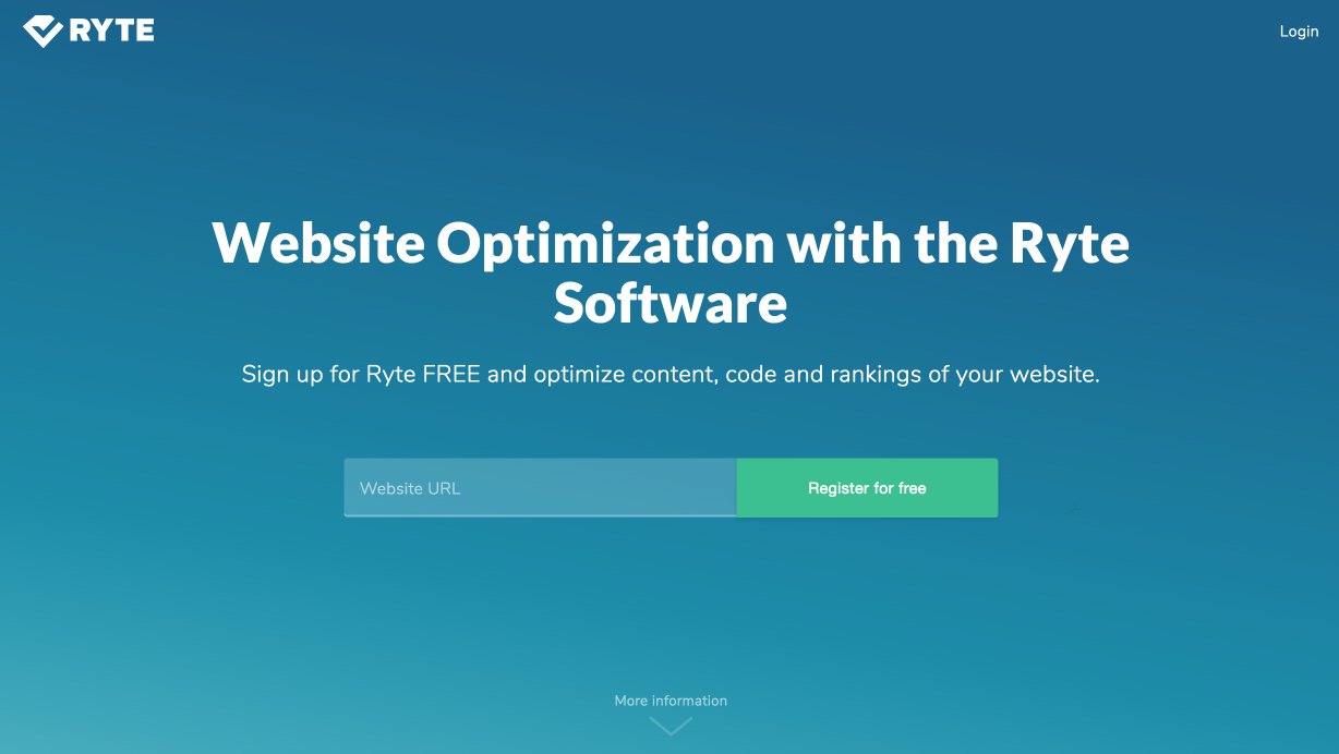 sign up post-click landing page Ryte.