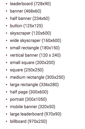 Google display ad formats