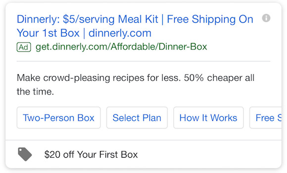 Google Ads extensions promotion