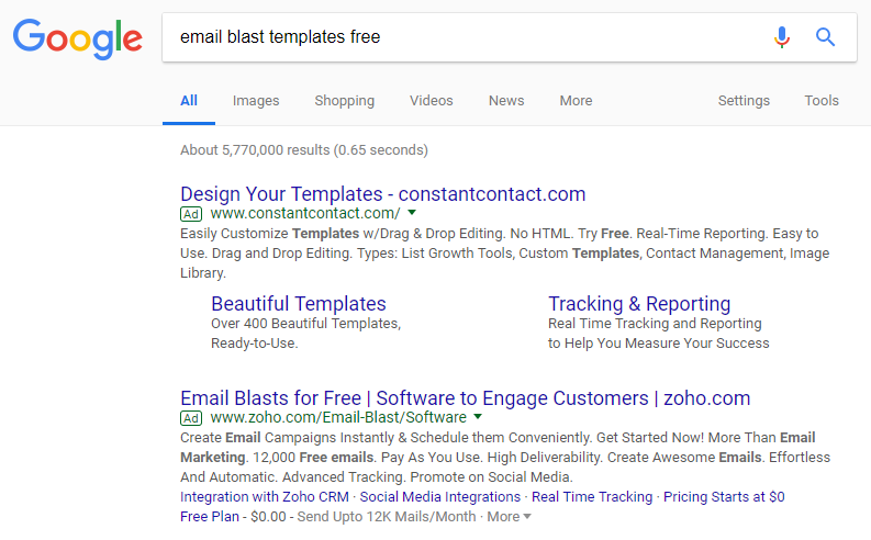 Google Ads extensions search ad