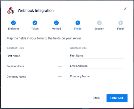 integrating Pardot webhook fields