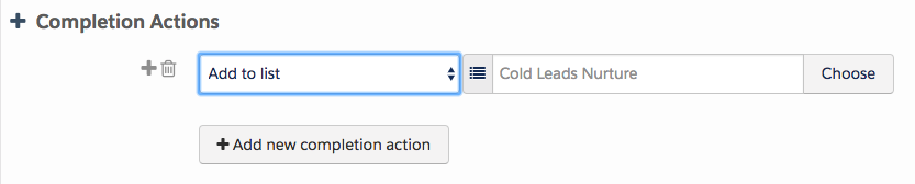 Pardot integration form completion action