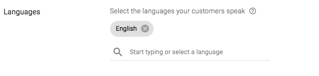 select language for Google Ads display advertising campaign
