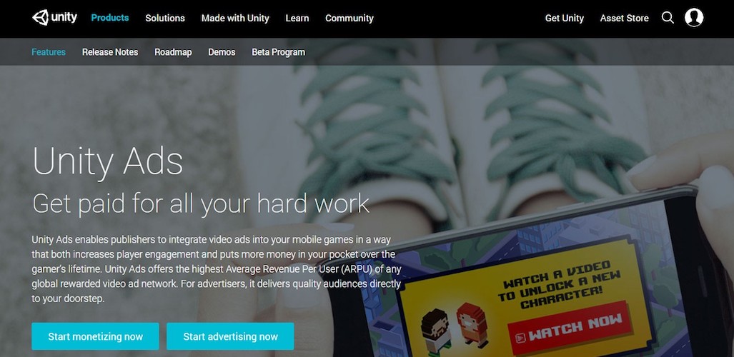 rewarded video ads Unity Ads