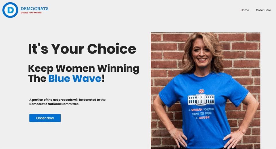 election post-click landing pages Democrats