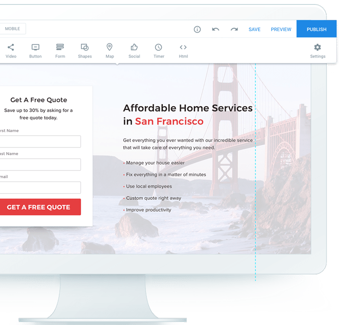 A/B testing homepage scale post-click landing pages