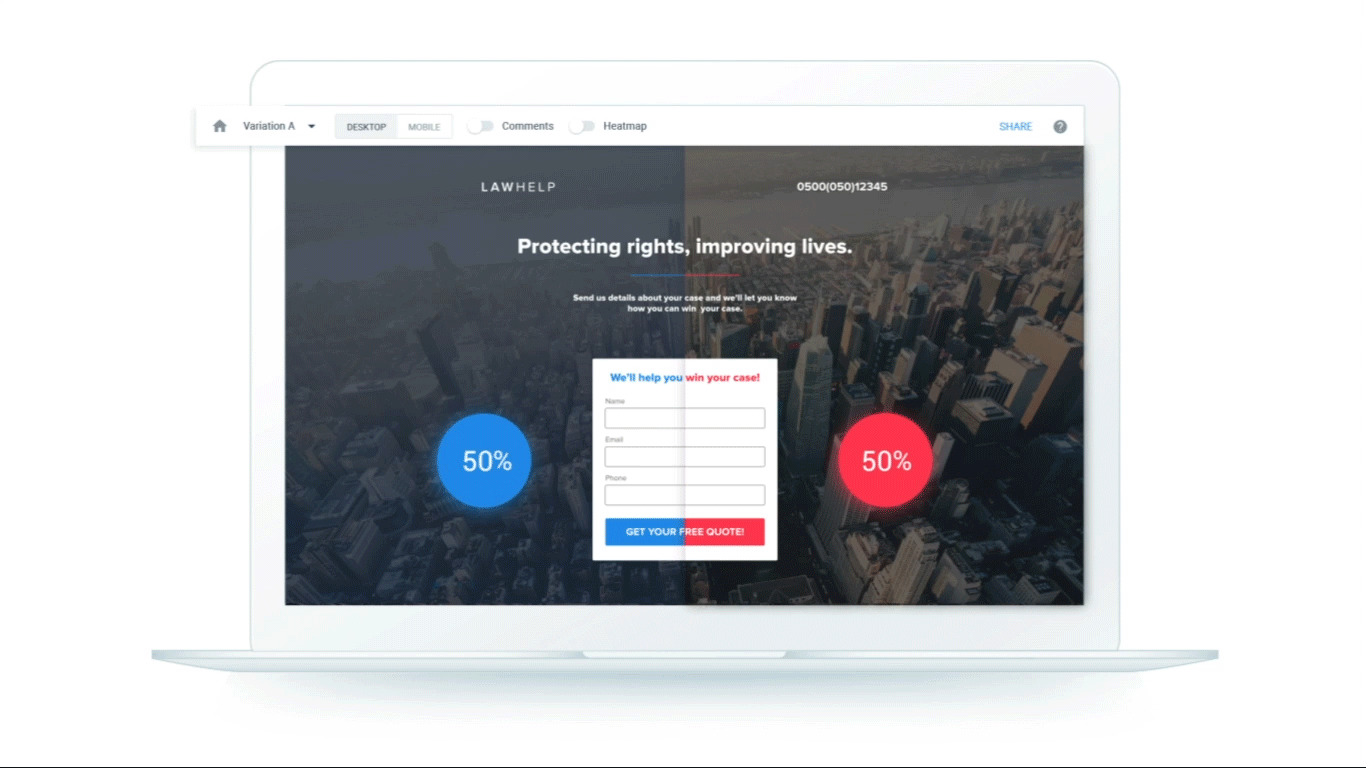 A/B testing homepage split testing