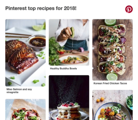 AMP email Pinterest example