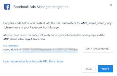Facebook Ads Manager tracking code snippet