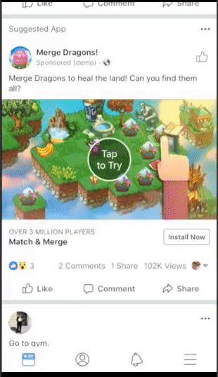 Facebook Playable ads app demo