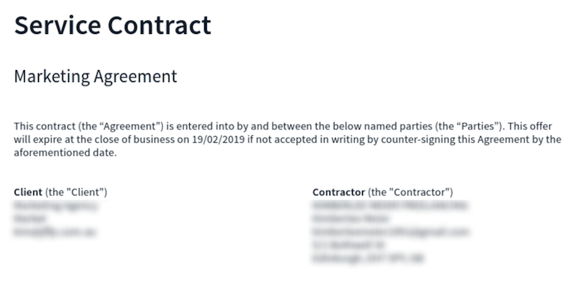 advertising client contract template