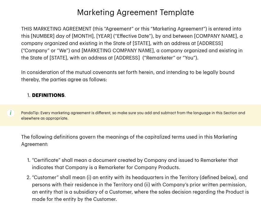 advertising client contract template