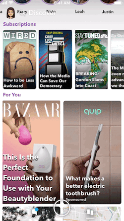 ephemeral content on Snapchat example