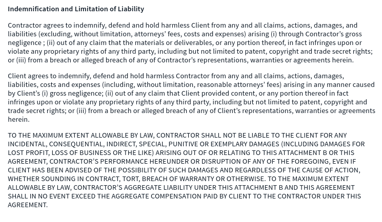 Mutual indemnity clause