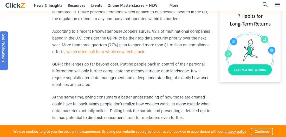personalization and GDPR tracking cookies