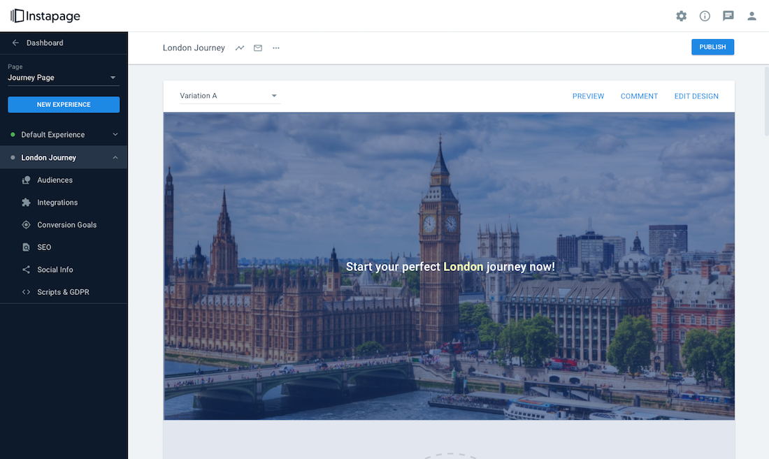 create new personalized experience London