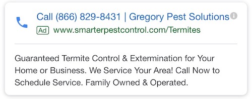 Google call-only ads compelling copy