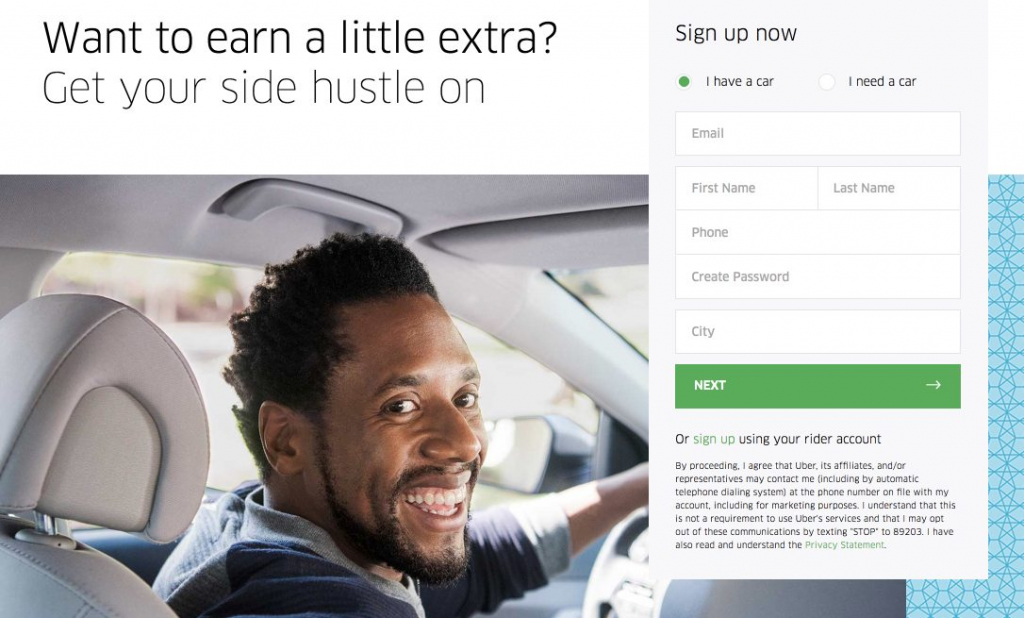 multi-step form Uber example