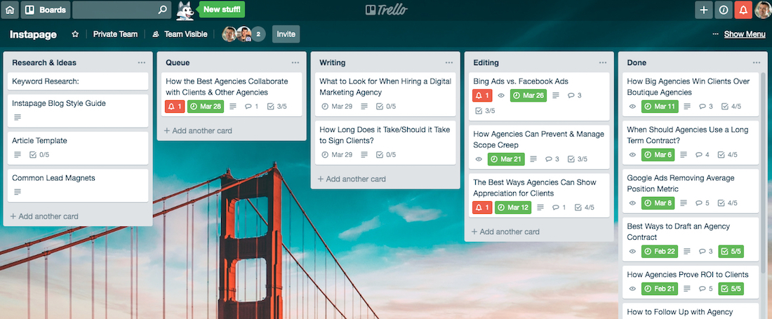 scope creep managing deadlines in Trello