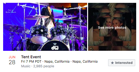 Facebook Event Response ads example