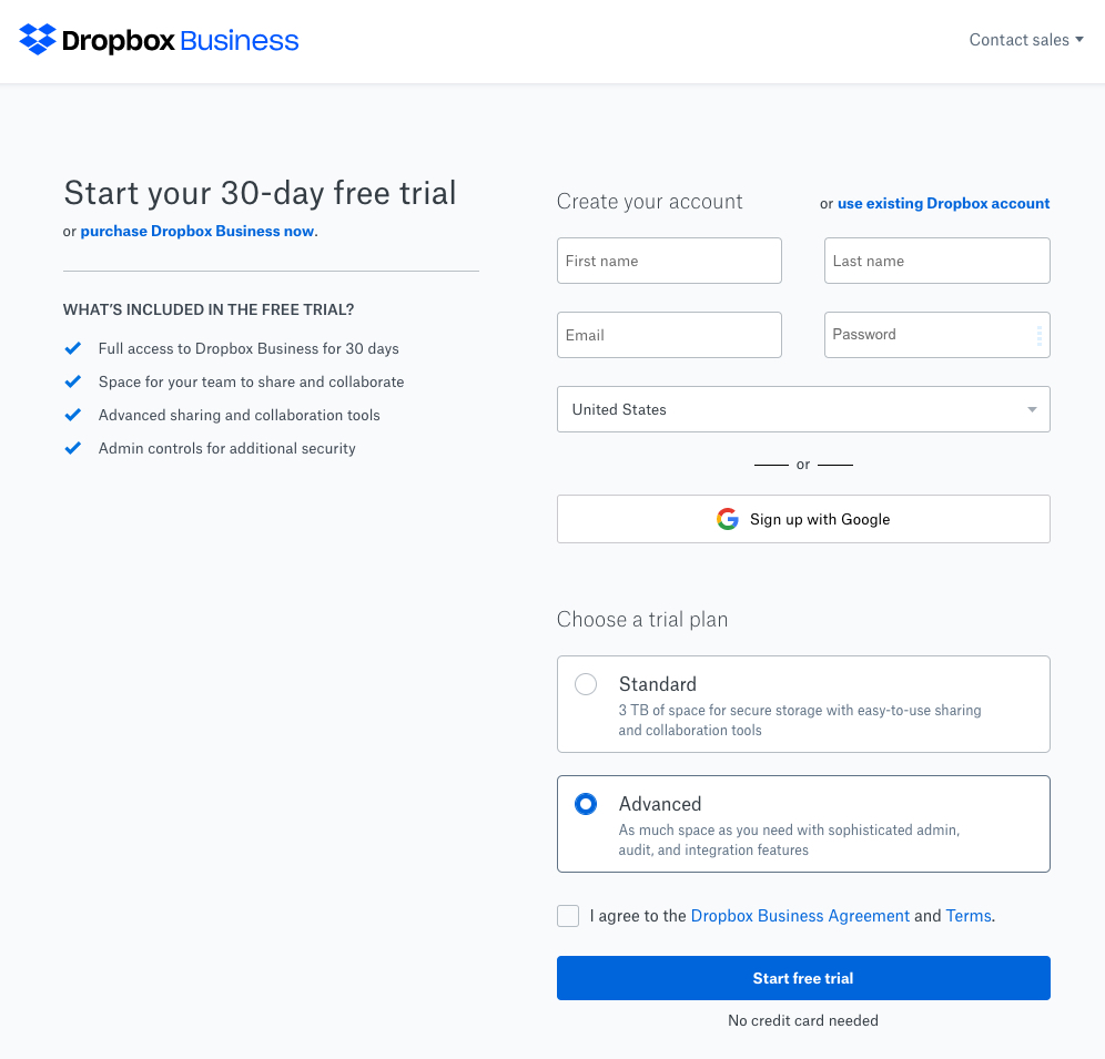 dropbox trial