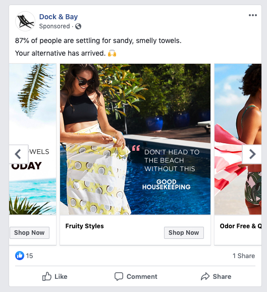 visual advertising Dock & Bay display example