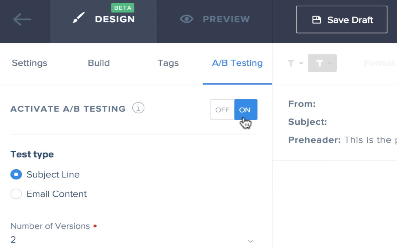 A/B testing stack SendGrid