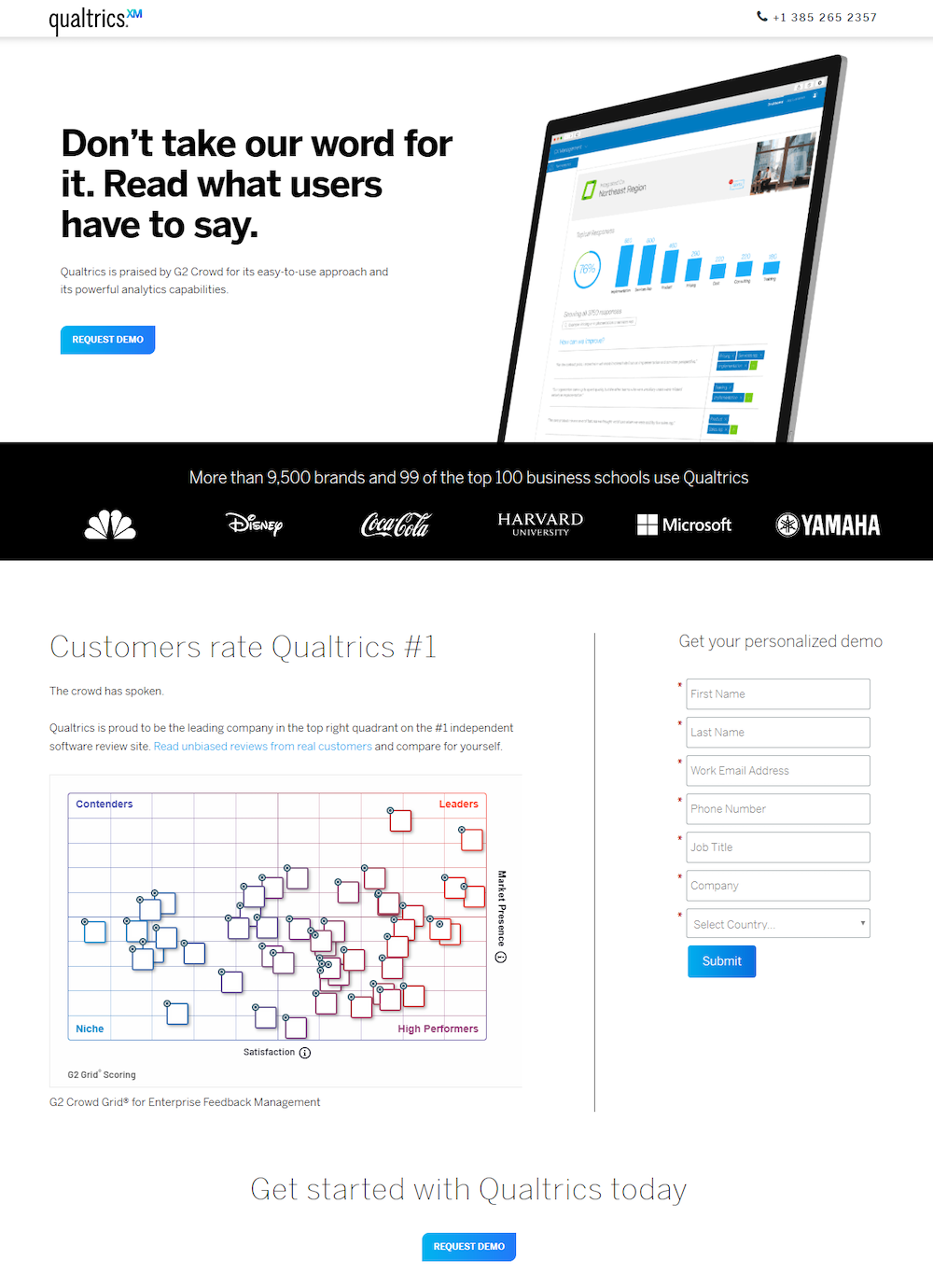Qualtrics display retargeting ad landing page