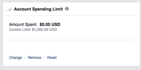 Facebook 广告未提供支出限制