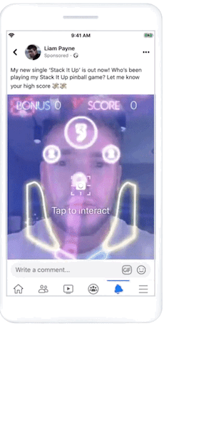 Capitol Records Facebook AR ads example