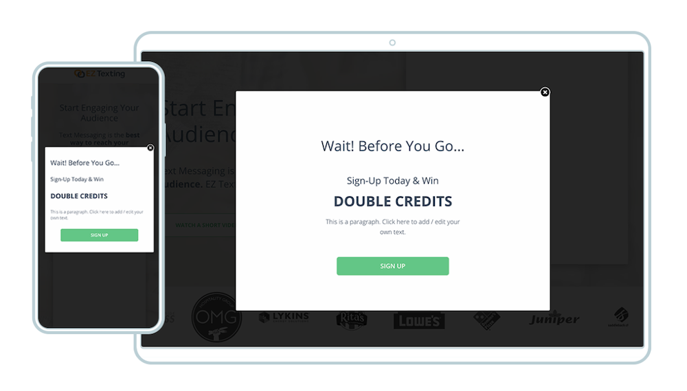 custom code exit intent popup example
