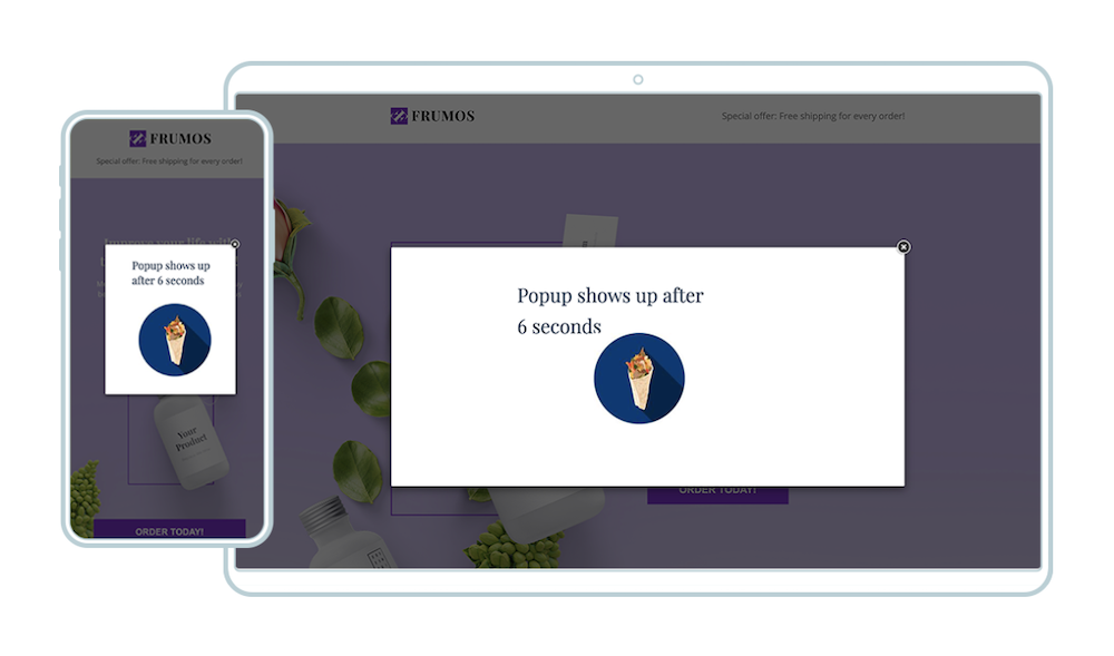 custom code timed popup example