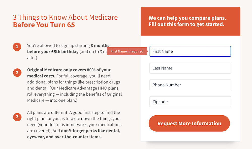 HTML custom code form field validation example