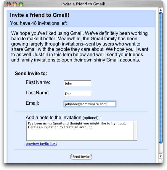 Gmail fear of missing out example