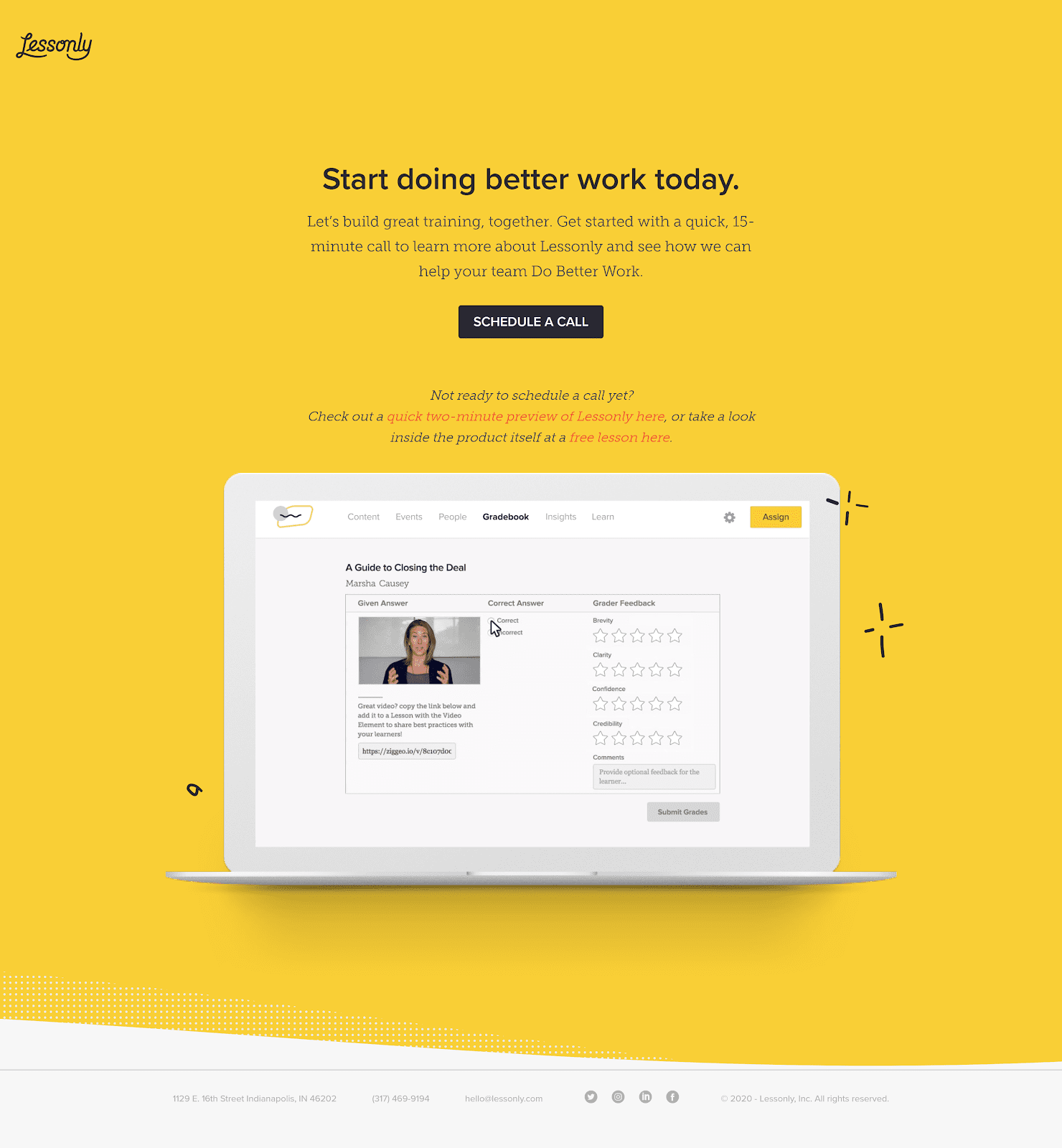 Lessonly demo landing page example