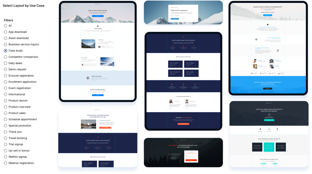 Responsive landing pages